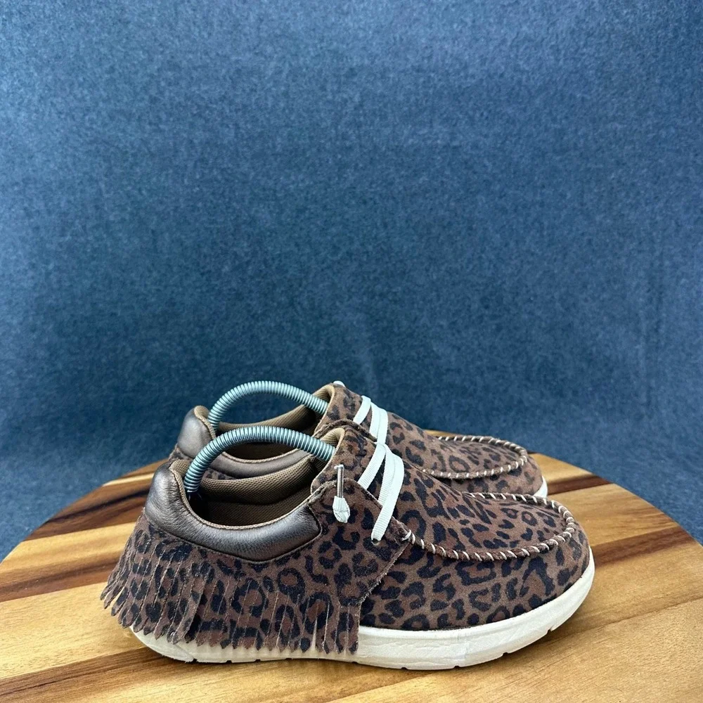 Ariat Hilo Fringe Women's Leopard Print Shoes Size 6.5 B Medium 10046956